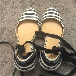 J Crew Black and White espadrille